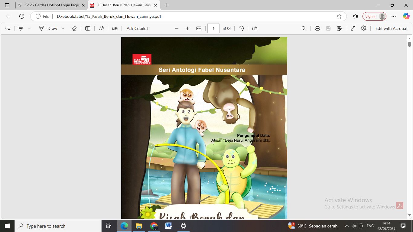 Kisah Beruk dan  Hewan Lainnya